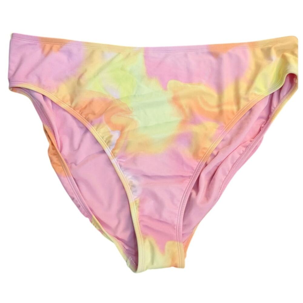 NWT Tie Dye Bikini Bottom Plus Size 3X Beach Costal Hippie Bright Happy Vacation